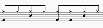 partitura contendo exercício básico de bateria